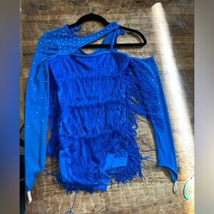 Weissman Royal Blue Fringe Bodysuit